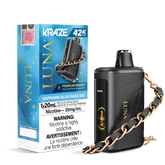 SAPPHIRE BLUE RAZZ ICE KRAZE LUNA 42K DISPOSABLE VAPE : featuring 42000 Puffs, 20mL e-liquid, adjustable airflow, 2-in-1 Airflow & Mode Switch & Type-C Charging.